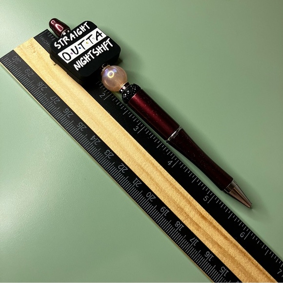 Straight Outta Night Shift Handmade Beaded Pen - Picture 6 of 6